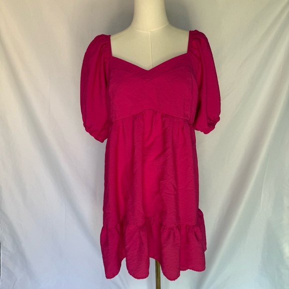 Nine West Dresses & Skirts - Nine West Baby Doll Mini Dress Hot Pink XL